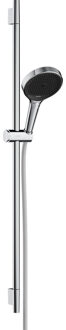 hansgrohe Rainfinity doucheset 130 3jet EcoSmart met glijstang S Puro 90 cm, push-schuifstuk en Designflex textiel doucheslang 160 cm, chroom