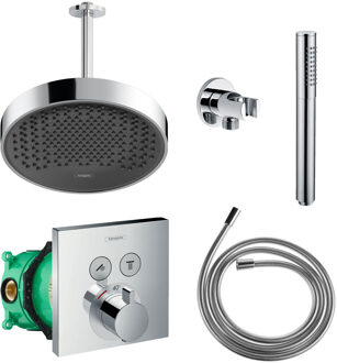 hansgrohe Rainfinity Regendoucheset met Plafondarm Powderrain 250 Chroom