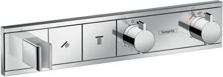 hansgrohe RainSelect afbouwdeel voor inbouw douchekraan thermostatisch voor 2 functies met handdouchehouder 45.6x90cm chroom