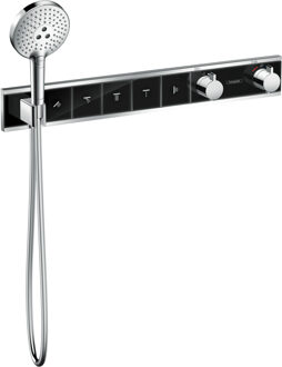 hansgrohe RainSelect thermostaat afbouwdeel voor 5 functies, zwart/chroom Chroom/Zwart