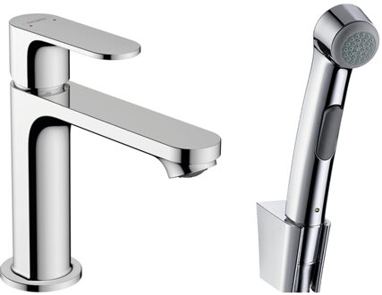 hansgrohe Rebris S bidetset m. 1-gats wastafelkraan 110 z. waste m. handdouche m. doucheslang 160cm chroom 72215000