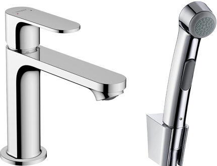 hansgrohe Rebris S ééngreeps wastafelmengkraan 110 met bidette handdouche en doucheslang 160 cm zonder afvoer, chroom