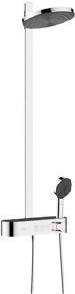 hansgrohe Regendouche set HansGrohe Pulsify S Showerpipe 2 Jets Met ShowerTablet Select 400 Chroom