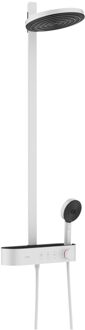 hansgrohe Regendouche set HansGrohe Pulsify S Showerpipe 2 Jets Met ShowerTablet Select 400 Mat Wit