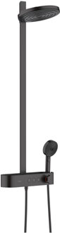 hansgrohe Regendouche set Pulsify S Showerpipe 2 Jets EcoSmart Met ShowerTablet Select 400 Mat Zwart