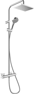 hansgrohe Regendouche set Vernis Shape Showerpipe 230 1 Jet met Douchethermostaat EcoSmart Chroom
