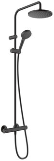 hansgrohe Regendouche Vernis Blend - Met Thermostatische Kraan - Zwart - Mat - Rond - Met Handdouche - 15cm Hartafstand - 2-straals - Waterbesparend
