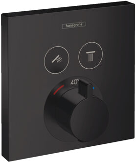 hansgrohe ShowerSelect afbouwdeel v. inbouwkraan thermostatisch v. 2 douchefuncties m. start/stop-kraan mat zwart