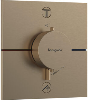 hansgrohe Showerselect Comfort E thermostaat inbouw voor 2 functies brushed bronze 15572140 Brons geborsteld