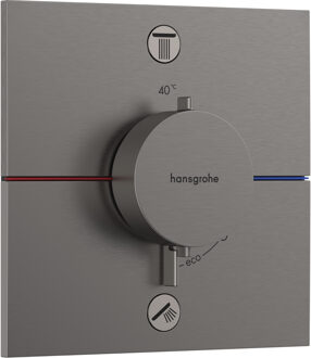 hansgrohe ShowerSelect Comfort E thermostaat inbouw voor 2 functies met geïntergreerde zekerheidscombinatie volgens EN1717, Brushed Black Chrome