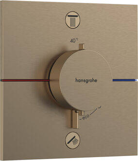 hansgrohe ShowerSelect Comfort E thermostaat inbouw voor 2 functies met geïntergreerde zekerheidscombinatie volgens EN1717, Brushed Bronze