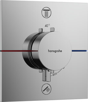 hansgrohe ShowerSelect Comfort E thermostaat inbouw voor 2 functies met geïntergreerde zekerheidscombinatie volgens EN1717, chroom