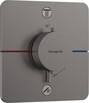 hansgrohe ShowerSelect Comfort Q thermostaat inbouw voor 2 functies met geïntergreerde zekerheidscombinatie volgens EN1717, Brushed Black Chrome
