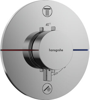 hansgrohe ShowerSelect Comfort S thermostaat inbouw voor 2 functies met geïntergreerde zekerheidscombinatie volgens EN1717, chroom