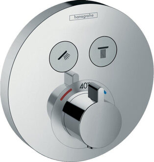 hansgrohe ShowerSelect S afbouwdeel voor inbouwkraan thermostatisch met omstel voor 2 douchefuncties chroom