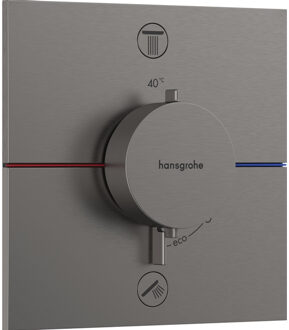 hansgrohe Showerselect thermostaat inbouw voor 2 functies black chrome 15572340 Brushed black chrome