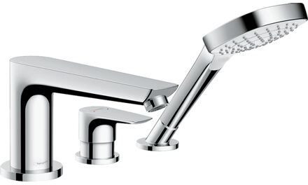 hansgrohe Talis e afdekset 3 gats badrandcombinatie inclusief Secuflex slanggarnituur chroom