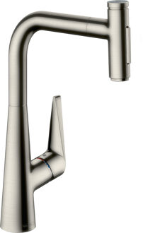 hansgrohe Talis Select M51 M5117-H300 ééngreeps keukenmengkraan met uittrekbare vuistdouche, rvs look Stainless Steel Optic