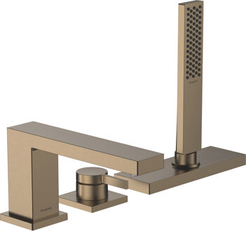 hansgrohe Tecturis E 3-gats ééngreeps badrandmengkraan met sBox, Brushed Bronze