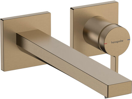 hansgrohe Tecturis E Eéngreeps wastafelkraan inbouw voor wandmontage met uitloop 22,5 cm, Brushed Bronze