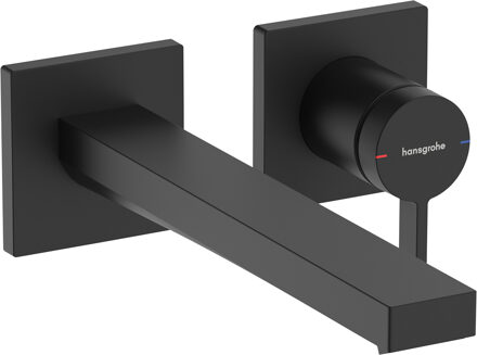 hansgrohe Tecturis E Eéngreeps wastafelkraan inbouw voor wandmontage met uitloop 22,5 cm, mat zwart