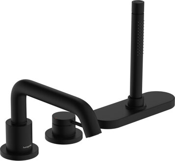 hansgrohe Tecturis S 3-gats ééngreeps badrandmengkraan met sBox, mat zwart