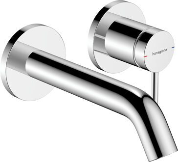 hansgrohe Tecturis S ééngreeps wastafelkraan inbouw voor wandmontage, met uitloop 16,5 cm, chroom