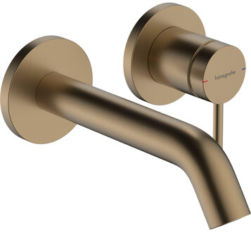 hansgrohe Tecturis Wastafelkraan Inbouw - mengkraan - rond - eengreeps - 16.5cm uitloop - geborsteld brons 73350140 Brons geborsteld