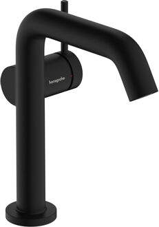 hansgrohe Tecturis Wastafelmengkraan - push to open waste - 13.9cm uitloop - zwart mat 73341670