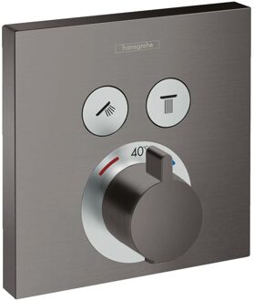 hansgrohe Thermostaat Afbouwdeel ShowerSelect HansGrohe Voor 2 Functies Geborsteld Zwart Chroom