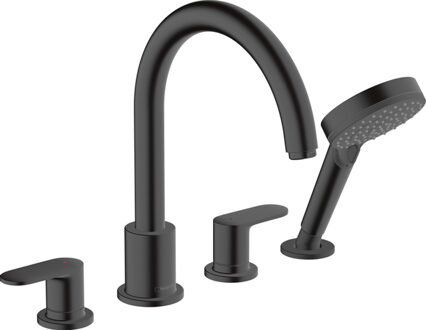 hansgrohe Vernis Blend afdekset badkraan 211mm 4-gats mat zwart 71456670 Zwart mat