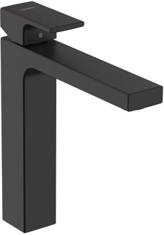 hansgrohe Vernis wastafelkraan 110 highriser met waste mat zwart 71562670 Zwart mat