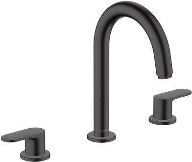 hansgrohe Vernis wastafelkraan 166 met waste mat zwart 71553670 Zwart mat