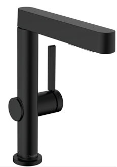 hansgrohe Wastafelkraan Finoris HansGrohe 230 2 Jets Met Uittrekbare Vuistdouche Met PushOpen Mat Zwart