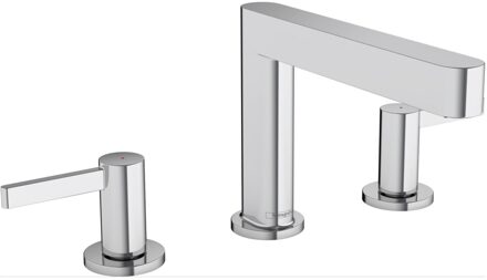 hansgrohe Wastafelmengkraan Finoris 3-gats 110 met Push-Open Waste Chroom