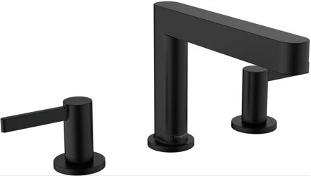 hansgrohe Wastafelmengkraan Finoris 3-gats 110 met Push-Open Waste Mat Zwart