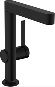 hansgrohe Wastafelmengkraan Finoris HansGrohe Eengreeps 230 Draaibare Uitloop Met PushOpen Waste Mat Zwart