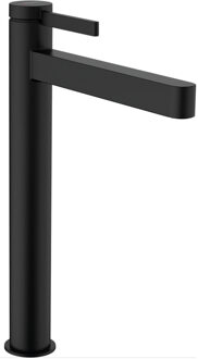 hansgrohe Wastafelmengkraan Finoris HansGrohe Eengreeps 260 Met PushOpen Mat Zwart Chroom