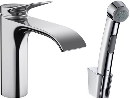 hansgrohe Wastafelmengkraan Hansgrohe Vivenis Bidethanddouche en Doucheslang 160 cm Chroom