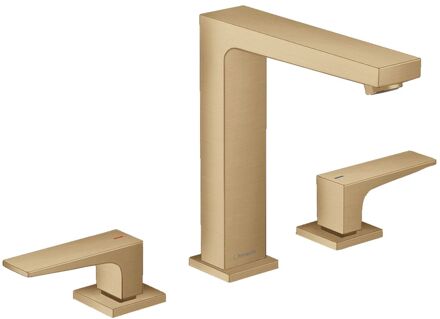 hansgrohe Wastafelmengkraan Metropol 3-Gats 160 met Rechte Greep en Push-Open Afvoer Geborsteld Brons