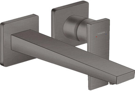 hansgrohe Wastafelmengkraan Metropol Afdekset Uitloop 22.5 cm en Afvoerplug Geborsteld Zwart Chroom