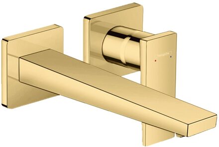 hansgrohe Wastafelmengkraan Metropol HansGrohe Afdekset Uitloop 22.5 cm en Afvoerplug Gepolijst Goud