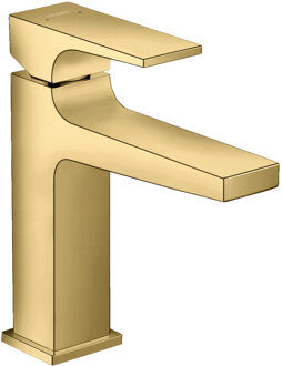 hansgrohe Wastafelmengkraan Metropol HansGrohe Eengreeps 110 met Rechte Greep en Push-Open Afvoer Gepolijst Goud