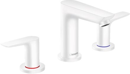 hansgrohe Wastafelmengkraan Talis E HansGrohe 3-Gats Met Trekwaste Mat Wit