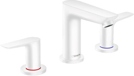 hansgrohe Wastafelmengkraan Talis E HansGrohe 3-Gats Met Trekwaste Mat Wit