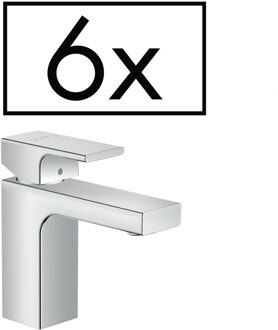 hansgrohe Wastafelmengkraan Vernis Shape Eengreeps 100 Zinc Met Trekwaste 6 Stuks Chroom