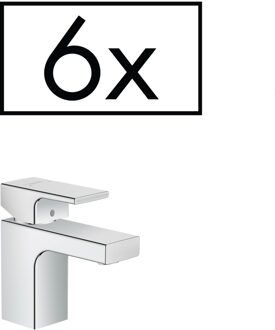 hansgrohe Wastafelmengkraan Vernis Shape Eengreeps 70 Zinc Met Trekwaste 6 Stuks Chroom