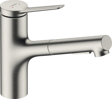 hansgrohe Zesis M33 ééngreeps keukenmengkraan 150 uittrekbare vuistdouche 2jet sBox lite, rvs look Stainless Steel Optic