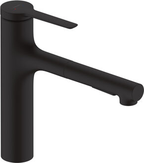 hansgrohe Zesis M33 ééngreeps keukenmengkraan 160 uittrekbare vuistdouche 2jet sBox lite, mat zwart