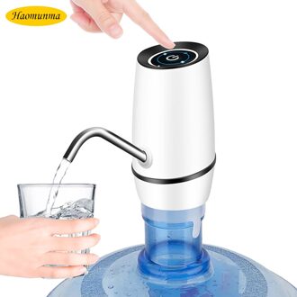 Haoyunma Dual-Pomp Water Fles Pomp Usb Opladen Automatische Elektrische Water Dispenser Fles Water Pomp Automatische Schakelaar wit